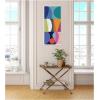 image:imageKate and Laurel Framed Canvas Wall Art Print Abstract 02 Panel 2 by Rachel Lee 18 x 40 Sylvie Natural Frame Modern Contemporary Abstract Art for Wall DecorSylvie White