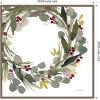 image:imageKate and Laurel Framed Canvas Wall Art Print Loose Christmas Wreath by Patricia Shaw 30 x 30 Sylvie Dark Gold Frame Whimsical Holiday Art for Wall Decor