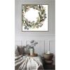 image:imageKate and Laurel Framed Canvas Wall Art Print Loose Christmas Wreath by Patricia Shaw 30 x 30 Sylvie Dark Gold Frame Whimsical Holiday Art for Wall Decor