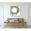 image:imageKate and Laurel Framed Canvas Wall Art Print Loose Christmas Wreath by Patricia Shaw 30 x 30 Sylvie Dark Gold Frame Whimsical Holiday Art for Wall Decor