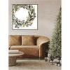 image:imageKate and Laurel Framed Canvas Wall Art Print Loose Christmas Wreath by Patricia Shaw 30 x 30 Sylvie Dark Gold Frame Whimsical Holiday Art for Wall Decor