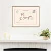 image:imageKate and Laurel Framed Canvas Wall Art Print PS I Love You Postcard by Lucky Guava 24 x 18 Sylvie Beaded Rustic Natural Frame Whimsical Typography Art for Wall Decor