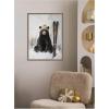image:imageKate and Laurel Framed Canvas Wall Art Print Winter Bear Waiting to Ski by The Creative Bunch Studio 18 x 24 Sylvie Walnut Frame Whimsical Animal Art for Wall Decor