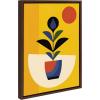 image:imageKate and Laurel Sylvie Abstract Plant Framed Canvas Wall Art by Amber Leaders Designs 18x24 Walnut Brown Mid Century Botanical Themed Art for Wall