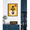 image:imageKate and Laurel Sylvie Abstract Plant Framed Canvas Wall Art by Amber Leaders Designs 18x24 Walnut Brown Mid Century Botanical Themed Art for Wall