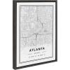 image:imageKate and Laurel Sylvie Atlanta Modern Map Framed Canvas Wall Art by Jake Goossen 18x24 Gray Geography Art for WallGray