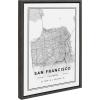 image:imageKate and Laurel Sylvie Atlanta Modern Map Framed Canvas Wall Art by Jake Goossen 18x24 Gray Geography Art for WallGrey