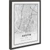 image:imageKate and Laurel Sylvie Austin Modern Map Framed Canvas Wall Art by Jake Goossen 18x24 Gray Decorative Map Art for Wall