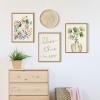 image:imageKate and Laurel Sylvie Awaking Peach Framed Linen Textured Canvas Wall Art by Sara Berrenson 18x24 Natural Vibrant Floral Art for WallNatural