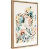 image:imageKate and Laurel Sylvie Awaking Peach Framed Linen Textured Canvas Wall Art by Sara Berrenson 18x24 Natural Vibrant Floral Art for WallNatural