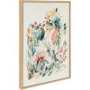 image:imageKate and Laurel Sylvie Awaking Peach Framed Linen Textured Canvas Wall Art by Sara Berrenson 18x24 Natural Vibrant Floral Art for WallNatural