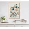 image:imageKate and Laurel Sylvie Awaking Peach Framed Linen Textured Canvas Wall Art by Sara Berrenson 18x24 Natural Vibrant Floral Art for WallNatural