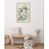 image:imageKate and Laurel Sylvie Awaking Peach Framed Linen Textured Canvas Wall Art by Sara Berrenson 18x24 Natural Vibrant Floral Art for WallNatural