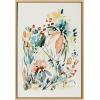 image:imageKate and Laurel Sylvie Awaking Peach Framed Linen Textured Canvas Wall Art by Sara Berrenson 18x24 Natural Vibrant Floral Art for WallNatural