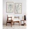image:imageKate and Laurel Sylvie Beaded SB Protea Sketch 1 BW and SB Protea Sketch 2 BW Vintage Framed Canvas Wall Art Set by Sara Berrenson 2 Piece Set 23x33 Gold Soft Plant Greenery Art for Wall