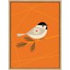 image:imageKate and Laurel Sylvie BlackCapped Chickadee Framed Canvas Wall Art by Amber Leaders Designs 18x24 Natural MidCentury Modern Bird Art for Wall