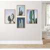 image:imageKate and Laurel Sylvie Cactus Sky Pastel Cactus Stand Tall Cactus and Arizona Pastel Cactus Framed Canvas Wall Art Set by Stephanie Klatt 4 Piece Set Natural Desert Cactus Art Set for Wall