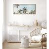 image:imageKate and Laurel Sylvie Coastal Coconut Palm Tree Beach Framed Canvas Wall Art by The Creative Bunch Studio 18 x 40 Natural Beach Inspired Coastal Home DcorNatural