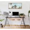 image:imageKate and Laurel Sylvie Coastal Coconut Palm Tree Beach Framed Canvas Wall Art by The Creative Bunch Studio 18 x 40 Natural Beach Inspired Coastal Home DcorNatural