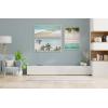 image:imageKate and Laurel Sylvie Coastal Coconut Palm Tree Beach Framed Canvas Wall Art by The Creative Bunch Studio 18 x 40 Natural Beach Inspired Coastal Home DcorWhite