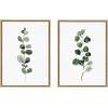 image:imageKate and Laurel Sylvie Eucalyptus 1a and 3b Framed Canvas Wall Art Set by Maja Mitrovic of Makes My Day Happy 2 Piece 18x24 Natural Chic Modern Farmhouse Wall DcorNatural