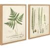 image:imageKate and Laurel Sylvie Ferns 1 and Ferns 2 Set Framed Canvas Wall Art by Corinna Buchholz of Piddix 2 Piece 18x24 Natural