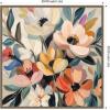 image:imageKate and Laurel Sylvie Garden Bloom Abstract Bouquet II Framed Canvas Wall Art by The Creative Bunch Studio 30 x 30 Beaded Gold Bohemian Boho Flowers Nature Art for Wall Decor Living Room BedroomGold