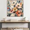 image:imageKate and Laurel Sylvie Garden Bloom Abstract Bouquet II Framed Canvas Wall Art by The Creative Bunch Studio 30 x 30 Beaded Gold Bohemian Boho Flowers Nature Art for Wall Decor Living Room BedroomGold