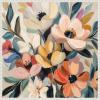 image:imageKate and Laurel Sylvie Garden Bloom Abstract Bouquet II Framed Canvas Wall Art by The Creative Bunch Studio 30 x 30 Beaded Gold Bohemian Boho Flowers Nature Art for Wall Decor Living Room BedroomBeaded White