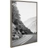image:imageKate and Laurel Sylvie Highland Cow Wandering and Vintage Botanical Black and White Framed Linen Canvas Wall Art Set by Various Artists Set of 3 two 16x20 and one 23x33 Natural Finish Frames Neutral Decorative Landscape Art for WallGray