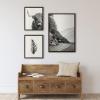 image:imageKate and Laurel Sylvie Highland Cow Wandering and Vintage Botanical Black and White Framed Linen Canvas Wall Art Set by Various Artists Set of 3 two 16x20 and one 23x33 Natural Finish Frames Neutral Decorative Landscape Art for WallBrown
