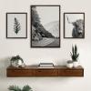 image:imageKate and Laurel Sylvie Highland Cow Wandering and Vintage Botanical Black and White Framed Linen Canvas Wall Art Set by Various Artists Set of 3 two 16x20 and one 23x33 Natural Finish Frames Neutral Decorative Landscape Art for WallBrown