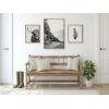 image:imageKate and Laurel Sylvie Highland Cow Wandering and Vintage Botanical Black and White Framed Linen Canvas Wall Art Set by Various Artists Set of 3 two 16x20 and one 23x33 Natural Finish Frames Neutral Decorative Landscape Art for WallNatural