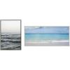 image:imageKate and Laurel Sylvie I Want to go Back Framed Canvas Wall Art by Vidal Hernandez 18x40 White Wide Ocean Beach Landscape Art for Wall