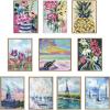 image:imageKate and Laurel Sylvie Lily Pad By The Shore Framed Canvas Wall Art by Rachel Christopoulos 28x38 Gold Oversized Chic Coastal Floral Art Wall DcorGold