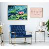 image:imageKate and Laurel Sylvie Lily Pad By The Shore Framed Canvas Wall Art by Rachel Christopoulos 28x38 Gold Oversized Chic Coastal Floral Art Wall DcorGold