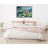 image:imageKate and Laurel Sylvie Lily Pad By The Shore Framed Canvas Wall Art by Rachel Christopoulos 28x38 Gold Oversized Chic Coastal Floral Art Wall DcorGold
