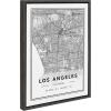 image:imageKate and Laurel Sylvie Los Angeles Modern Map Framed Canvas Wall Art by Jake Goossen 18x24 Gray Decorative Map Art for Wall