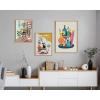 image:imageKate and Laurel Sylvie Mid Century Modern Cocktails Framed Canvas Wall Art by Rachel Lee of My Dream Wall 23x33 Natural Colorful MidCentury Modern Wall ArtNatural