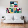 image:imageKate and Laurel Sylvie Mid Century Modern Pattern 07 08 and 09 Framed Canvas Wall Art Set by Rachel Lee of My Dream Wall 3 Piece 18x24 Natural Large Modern Retro Abstract Art
