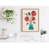 image:imageKate and Laurel Sylvie Mid Century Modern Poppies Framed Canvas Wall Art by Rachel Lee of My Dream Wall 18x24 Natural Chic Flower Art for Wall