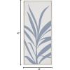 image:imageKate and Laurel Sylvie Mid Century Retro Jungle Botanical Light Blue Framed Canvas Wall Art by The Creative Bunch Studio 18x40 White Minimalist Plant Leaf Art for Wall