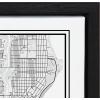 image:imageKate and Laurel Sylvie Milwaukee Modern Map Framed Canvas Wall Art by Jake Goossen 18x24 Gray Decorative Map Art for Wall