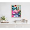 image:imageKate and Laurel Sylvie Miss Mabels Summer Bouquet Framed Canvas Wall Art by Rachel Christopoulos 18x24 Natural Colorful Flower Art for WallNatural