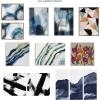 image:imageKate and Laurel Sylvie Navy Block Abstract Framed Canvas Wall Art by Amy Lighthall 30x30 Gray Decorative Modern Abstract Art Print for WallBrown