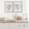 image:imageKate and Laurel Sylvie Neutral Botanical Prints 1 and 2 Framed Canvas Wall Art by The Creative Bunch Studio 2 Piece 18x24 Natural Decorative Botanical Art for WallGold