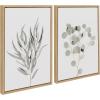 image:imageKate and Laurel Sylvie Neutral Botanical Prints 1 and 2 Framed Canvas Wall Art by The Creative Bunch Studio 2 Piece 18x24 Natural Decorative Botanical Art for WallNatural