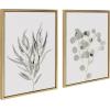 image:imageKate and Laurel Sylvie Neutral Botanical Prints 1 and 2 Framed Canvas Wall Art by The Creative Bunch Studio 2 Piece 18x24 Natural Decorative Botanical Art for WallGold