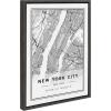 image:imageKate and Laurel Sylvie New York City Modern Map Framed Canvas Wall Art by Jake Goossen 18x24 Gray Geographical Map for Wall