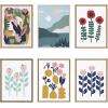 image:imageKate and Laurel Sylvie Nordic Flowers Framed Canvas by Myriam Van Neste 18x24 Gold Whimsical Abstract Wall DecorNatural